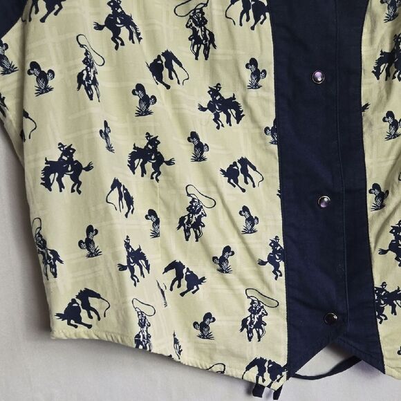 Five Star Navy and Cream Button Down Shirt - Picture 3 of 12